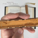 Washington DC Skyline Handmade Engraved Wooden Bookmark - Made in the USA