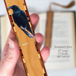 Raven Bird (Double Sided) Handmade Wooden Bookmark - Made in the USA
