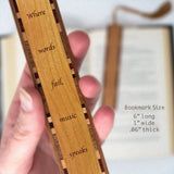 Hans Christian Andersen Music Speaks Quote Handmade Engraved Wooden Bookmark - Made in the USA