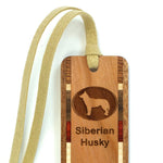 Siberian Husky Handmade Engraved Dog Wooden Bookmark - Made in the USA