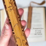 Violin Musical Instrument Handmade Engraved Wooden Bookmark - Made in the USA