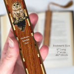 Northern Spotted Owl (Double Sided) Bird Raptor Handmade Wooden Bookmark - Made in the USA