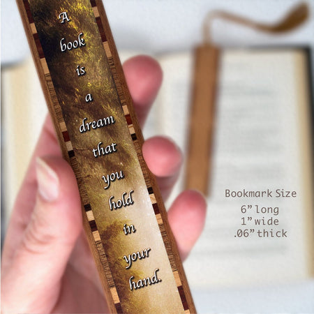 Book Quote by Neil Gaiman Handmade Wooden Bookmark - Made in the USA