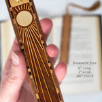 Sun Rays Sunshine Handmade Engraved Wooden Bookmark  - Made in the USA