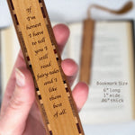 Audrey Hepburn Reading Fairy-tales Quote Engraved Handmade Wooden Bookmark - Made in the USA