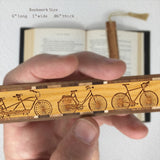 Bicycles Engraved on Handmade Wooden Bookmark - Made in the USA