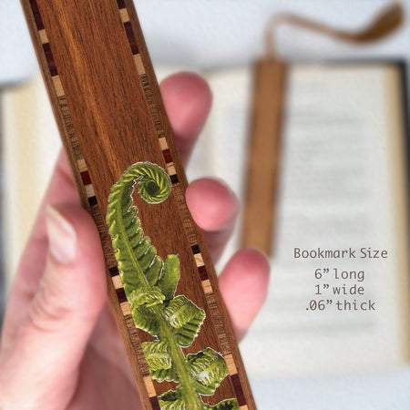 Fiddlehead Fern Handmade Wooden Bookmark - Made in the USA