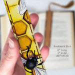 Bees Honeybee Honeycomb by Christi Sobel on Handmade Wooden Bookmark - Made in the USA
