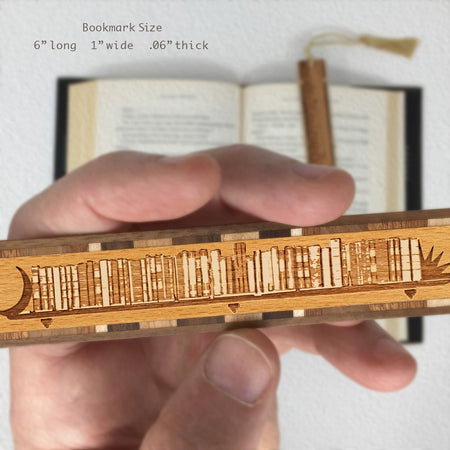 Engraved Handmade Wooden Bookmark Bookshelf - Made in the USA