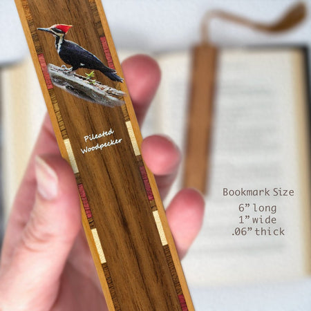 Woodpecker - Pileated Woodpecker - Wooden Bookmark with Tassel