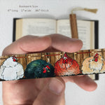 Chickens by Christi Sobel on Handmade Wooden Bookmark - Made in the USA