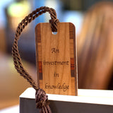 Benjamin Franklin Motivational Knowledge Quote Handmade Wooden Bookmark - Made in the USA