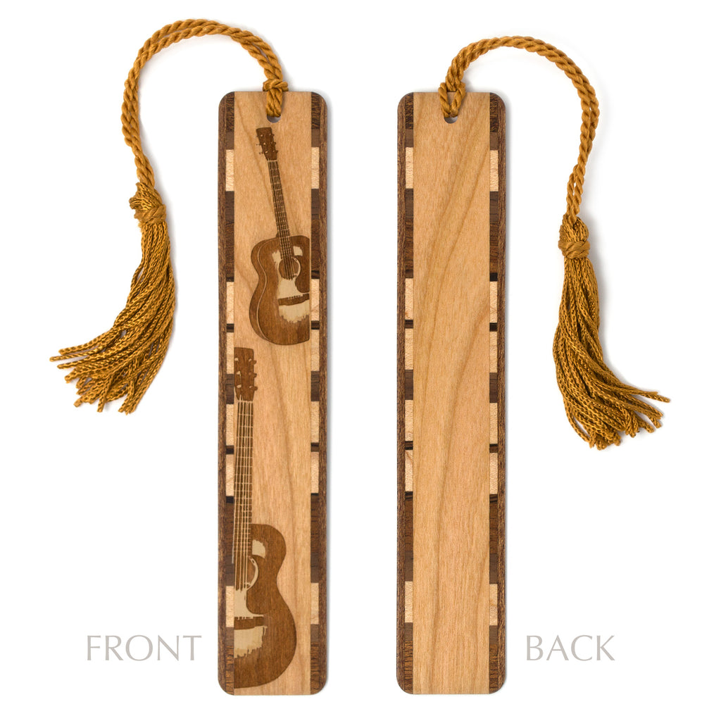 Acoustic Guitar Musical Instrument Handmade Engraved Wooden Bookmarks