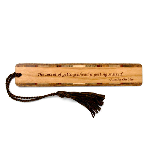Agatha Christie Quote Handmade Engraved Wooden Bookmark - Made in the USA