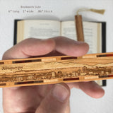 Albuquerque New Mexico Downtown Cityscape Engraved Wooden Bookmark - Made in the USA