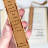 Father Quote by Anne Geddes Handmade Engraved Wooden Bookmark - Made in the USA