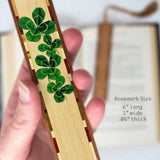 Four Leaf Lucky Clover handmade Wooden Bookmark - Made in the USA