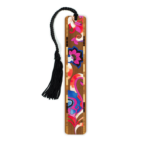 Floral Flowers Handmade Wooden Bookmark - Made in the USA