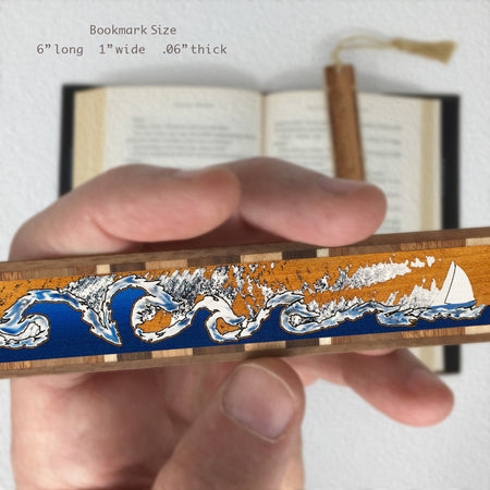 Sailing Stormy Seas Handmade Wooden Bookmark - Made in the USA
