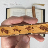 Trout Fishing Flies Handmade Engraved Wooden Bookmark - Made in the USA