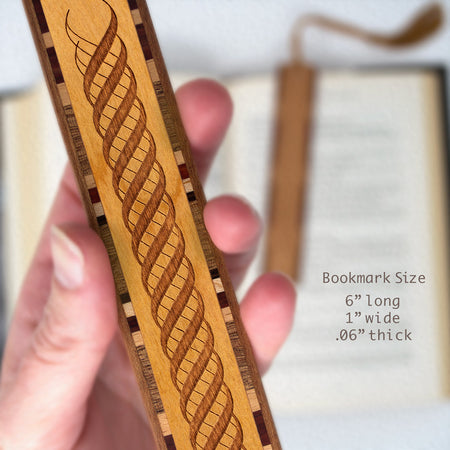Engraved Handmade Wooden Bookmark (Twirl) - Made in the USA