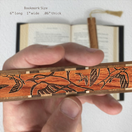 Swallows Birds Handmade Engraved Wooden Bookmark - Made in the USA