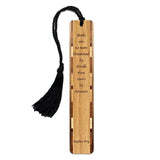 Books vs. Kindle Quote Engraved Wooden Bookmark on Cherry with Black Tassel