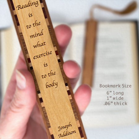 Reading Quote Handmade Engraved Wooden Bookmark - Made in the USA