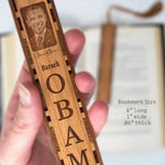 President Barack Obama Engraved Handmade Wooden Bookmark - Made in the USA