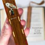 Barn Owl Bird (Double Sided) on Handmade Wooden Bookmark - Made in the USA