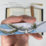 Narwhal Whales by Christi Sobel Handmade Wooden Bookmark - Made in the USA