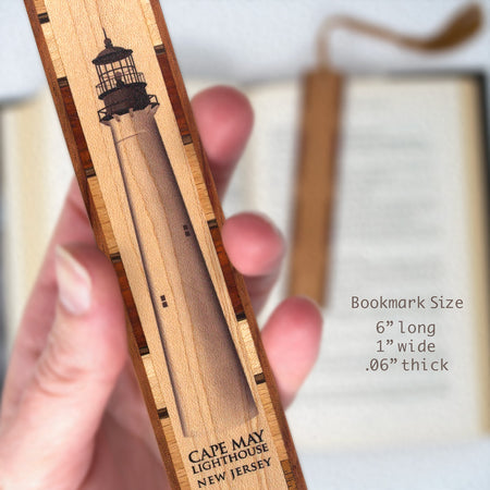 Lighthouse Cape May Handmade Wooden Bookmark - Made in the USA
