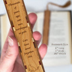 Cat Whimsical Quote Handmade Engraved Wooden Bookmark - Made in the USA