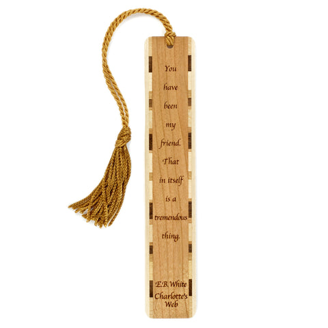 Charlotte's Web Quote Engraved Handmade Wooden Bookmark  - Made in the USA
