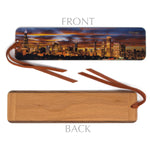 Chicago Skyline at Sunset on Handmade Wooden Bookmark - Made in the USA