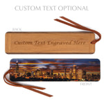 Chicago Skyline at Sunset on Handmade Wooden Bookmark - Made in the USA