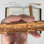 London Downtown Handmade Engraved Wooden Bookmark - Made in the USA
