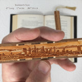 Los Angeles California Downtown Handmade Engraved Wooden Bookmark - Made in the USA