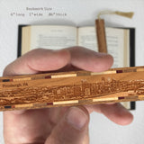 Pittsburgh Pennsylvania Downtown Skyline Engraved Wooden Bookmark - Made in the USA