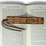 Cowboy Boots and Coffee Quote Handmade Engraved Wooden Bookmark- Made in the USA