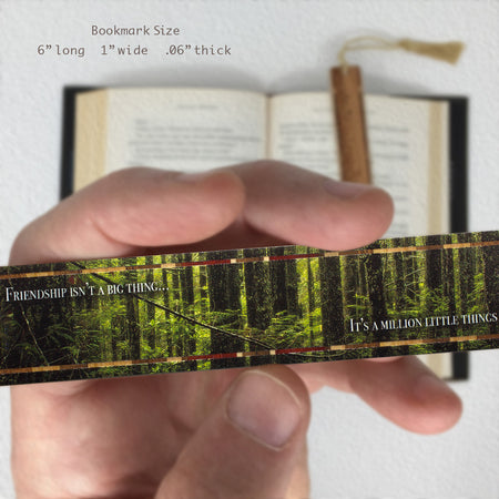 Friendship Quote with Forest Photograph by Mike DeCesare Handmade Wooden Bookmark - Made in the USA