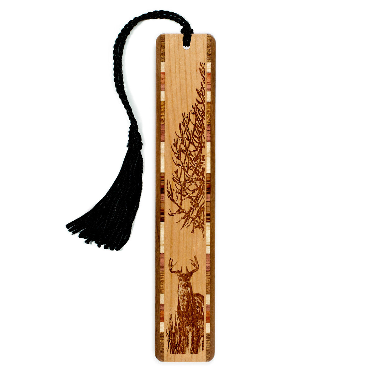 Deer Handmade Engraved Wooden Bookmark - Made in the USA