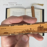 Detroit Michigan Skyline Handmade Engraved Wooden Bookmark - Made in the USA