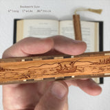 Drift Boat Fishing Handmade Laser Engraved Wooden Bookmark - Made in the USA