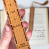 Emily Dickinson Inspirational Quote Handmade Engraved Wooden Bookmark - Made in the USA