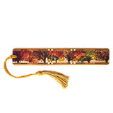 Fall Lineup Autumn Trees Handmade Wooden Bookmark - Made in the USA