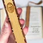 Flower Handmade Engraved Wooden Bookmark - Made in the USA