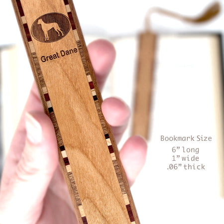 Great Dane Handmade Engraved Dog Wooden Bookmark - Made in the USA