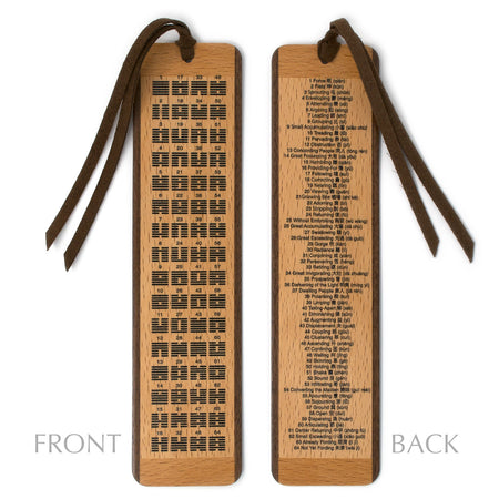 Chinese I Ching, Yi Jing, Book of Changes, Hexagrams with Name 2 Sided Wooden Bookmark - Made in the USA