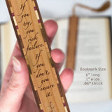 If You Try Inspirational Quote Handmade Engraved Wooden Bookmark - Made in the USA